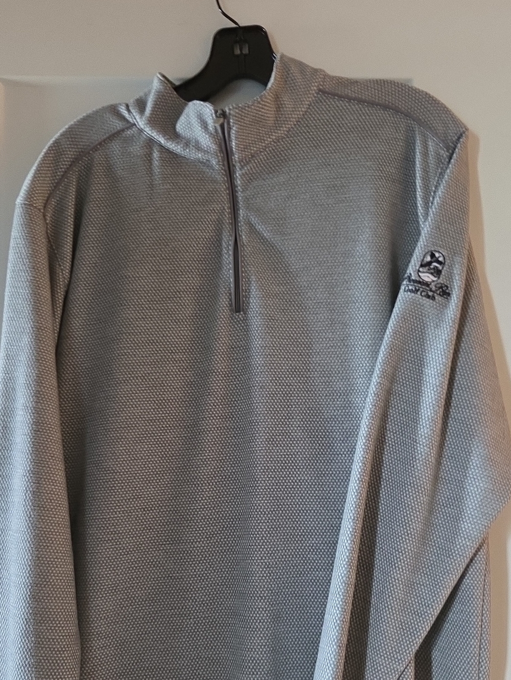 Men’s Light Gray Quarter-Zip Performance Sweater
